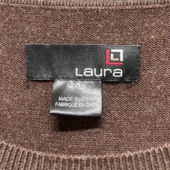 Laura Striped Sweater Dress Brown Black Size XL - Picture 6 of 7